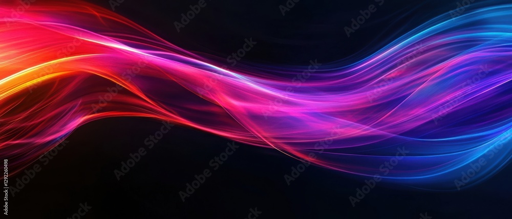 Abstract colorful light streaks flowing on black background Concept of energy, motion, and vibrant design with smooth wave pattern Abstract colorful light streaks flowing on black background Concept of energy, motion, and vibrant design with smooth wave pattern
