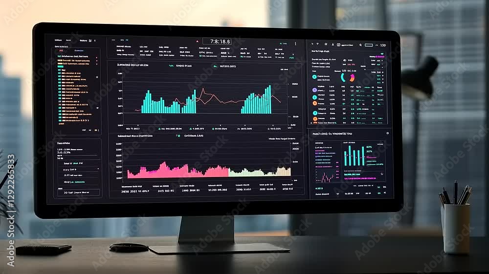 A data visualization dashboard displaying analytics and performance metrics. A data visualization dashboard displaying analytics and performance metrics.