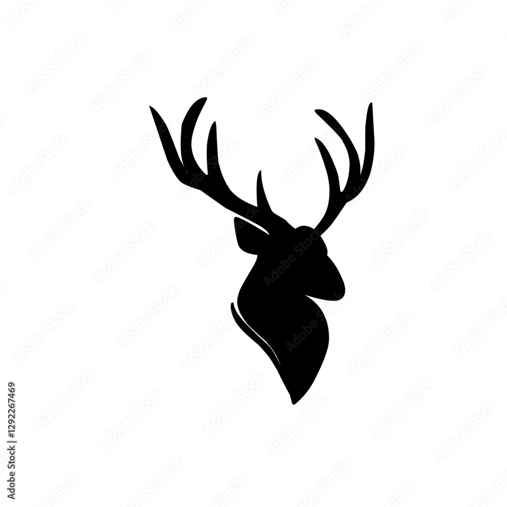 Obraz premium Deer head icon silhouette