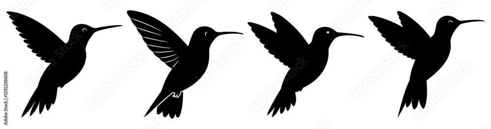 Obraz premium Hummingbird Silhouette Bundle Elegant Designs for Birds, Nature, and Creative Projects