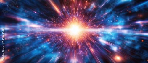 Wallpaper Mural Abstract cosmic wormhole background with bright light and colorful nebula, concept of interstellar travel, time warp, and science fiction Torontodigital.ca