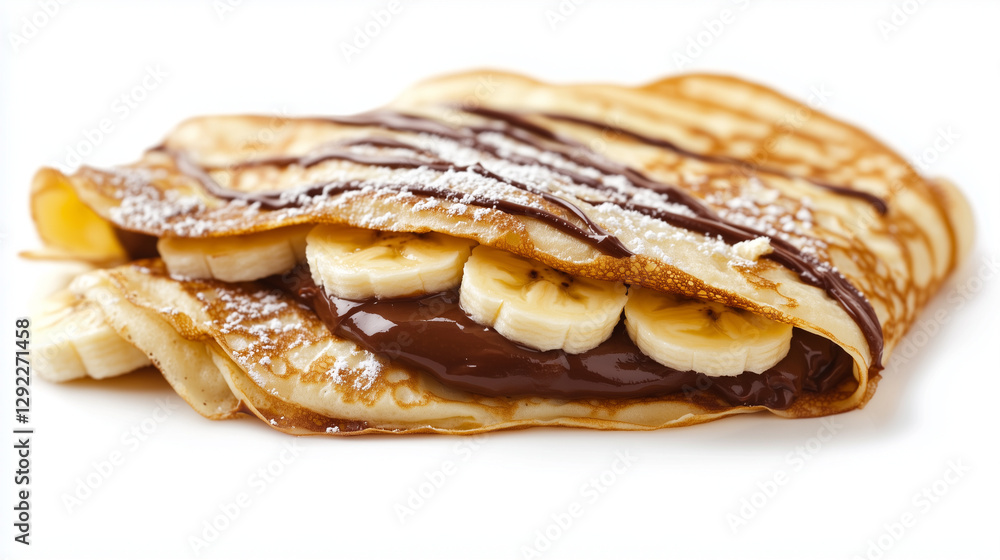 Banana and Chocolate Crepes Folded with Rich Hazelnut Spread Banana and Chocolate Crepes Folded with Rich Hazelnut Spread