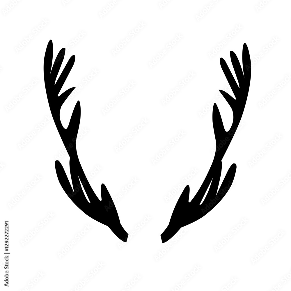 Fototapeta premium Deer horns vector icon
