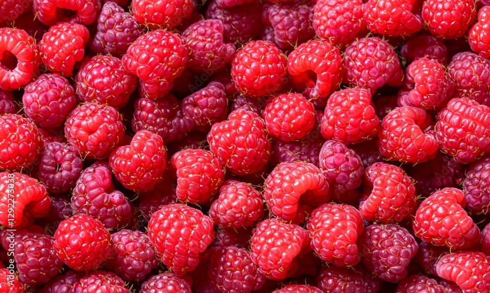 Background of fresh sweet red raspberries arranged together representing concept of healthy diet.
Background of fresh sweet red raspberries arranged together representing concept of healthy diet.