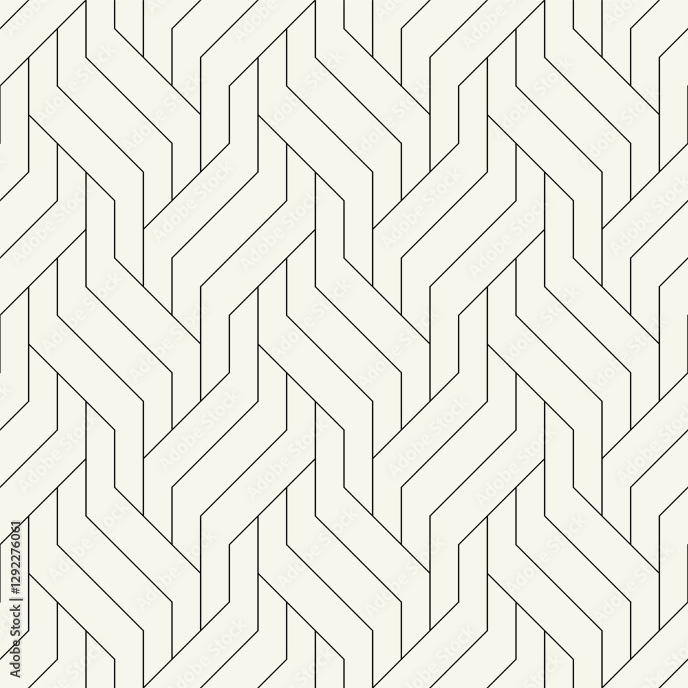 Vector seamless pattern. Modern stylish texture. Repeating geometric background. Striped monochrome thin grid. Linear zigzag graphic design. Can be used as swatch. Vector seamless pattern. Modern stylish texture. Repeating geometric background. Striped monochrome thin grid. Linear zigzag graphic design. Can be used as swatch.