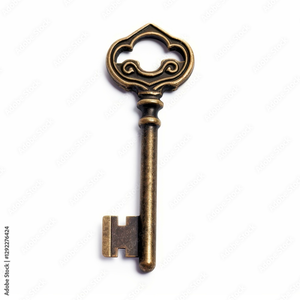 Classic key design, perfectly dicut, showcasing intricate details against a clean white backdrop for a timeless look. Classic key design, perfectly dicut, showcasing intricate details against a clean white backdrop for a timeless look.