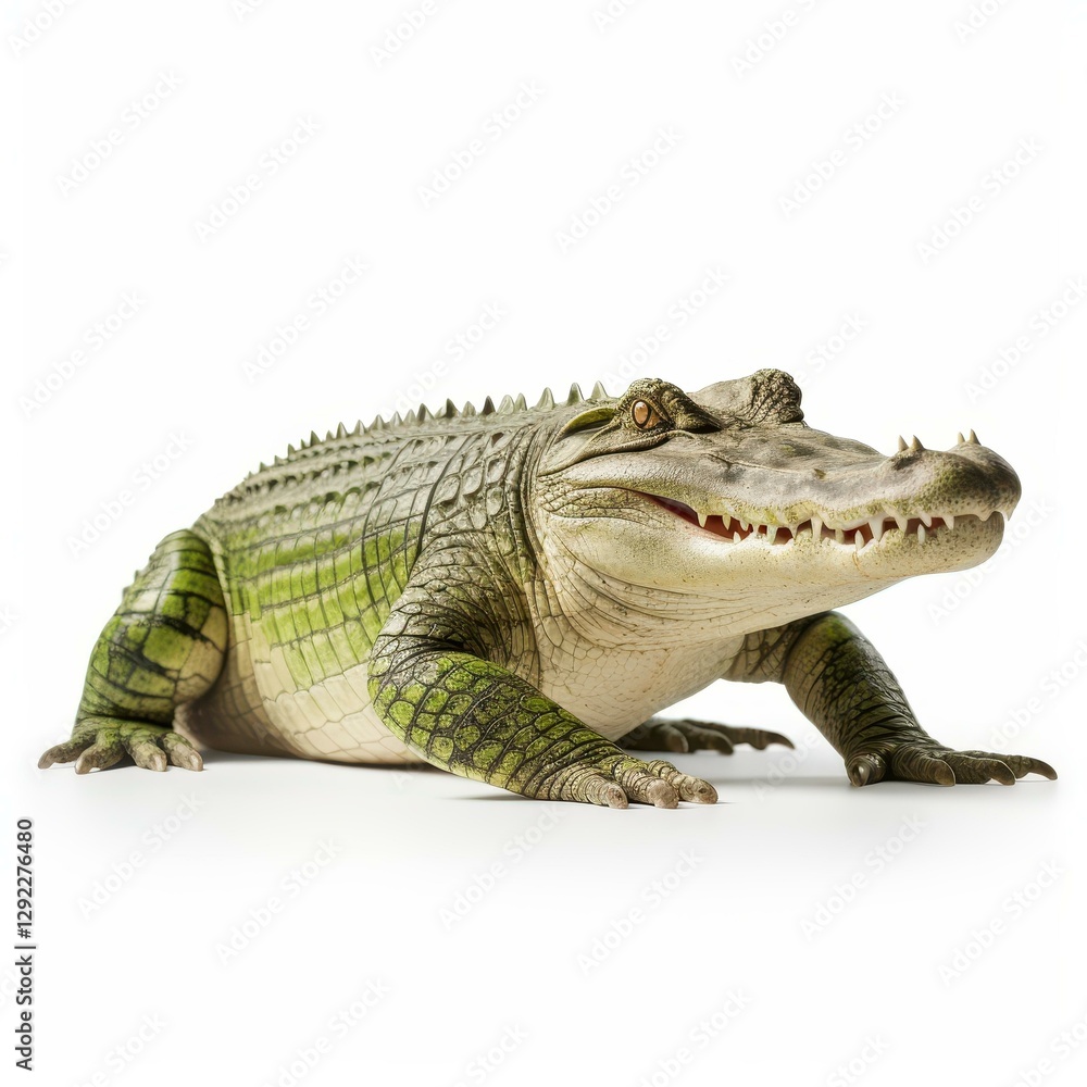 Naklejka premium A striking croc cutout showcased against a clean white backdrop, perfect for various design projects and nature themes.