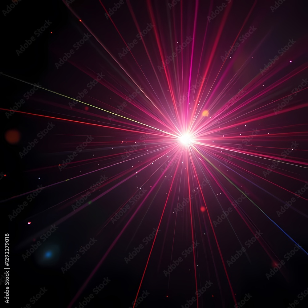 Fototapeta premium Subtle red flare amid deep black backdrop 
