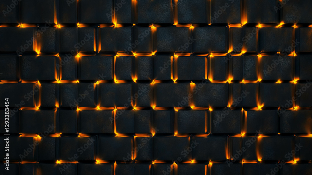 Obraz premium Illuminated geometric pattern with dynamic depth for modern wall art and design