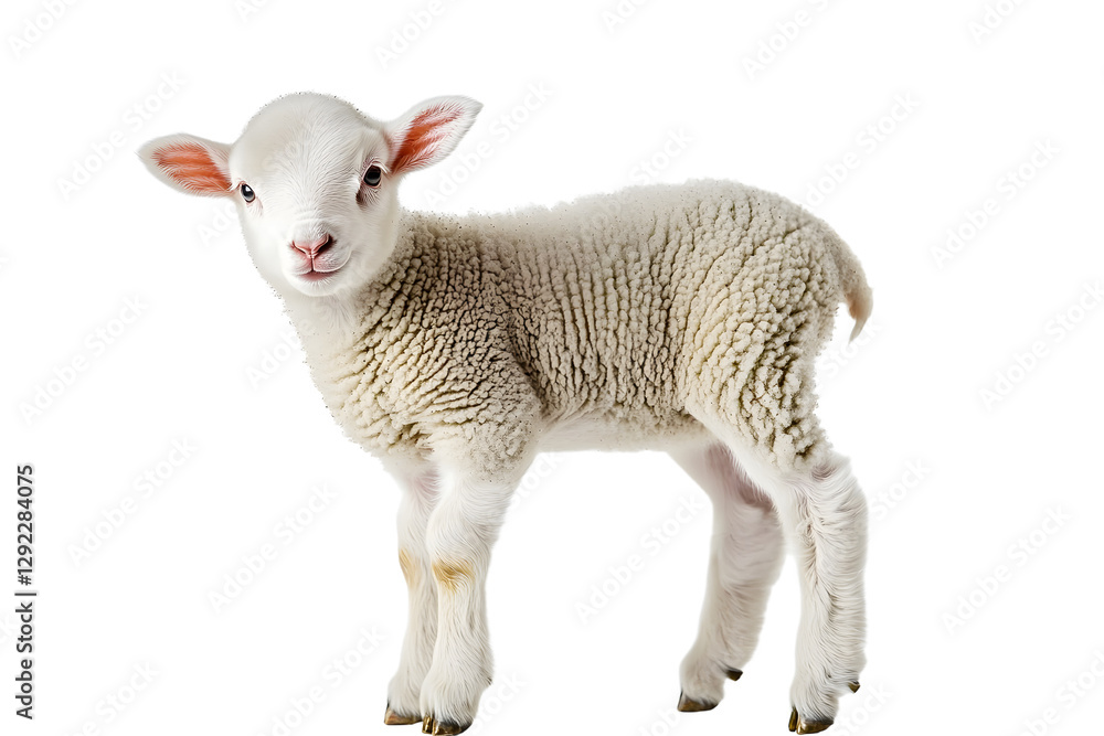 Fototapeta premium baby sheep isolated on white background