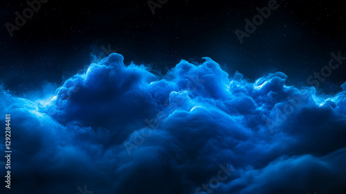 Mystical smoky textures in deep blue abstract background design