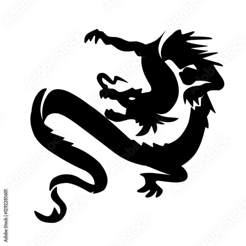 Dragon Silhouette vector icon
