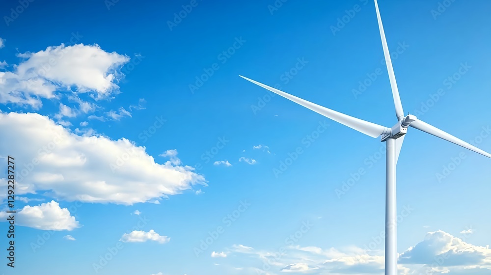 Modern-wind-turbine-against-a-backdrop-of-clear-blue-sky-with-fluffy-clouds-representing-renewable-energy-and-sustainability Modern-wind-turbine-against-a-backdrop-of-clear-blue-sky-with-fluffy-clouds-representing-renewable-energy-and-sustainability