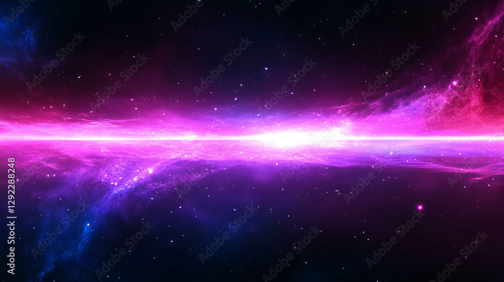 Celestial light reflecting cosmic background in a starry night sky Celestial light reflecting cosmic background in a starry night sky