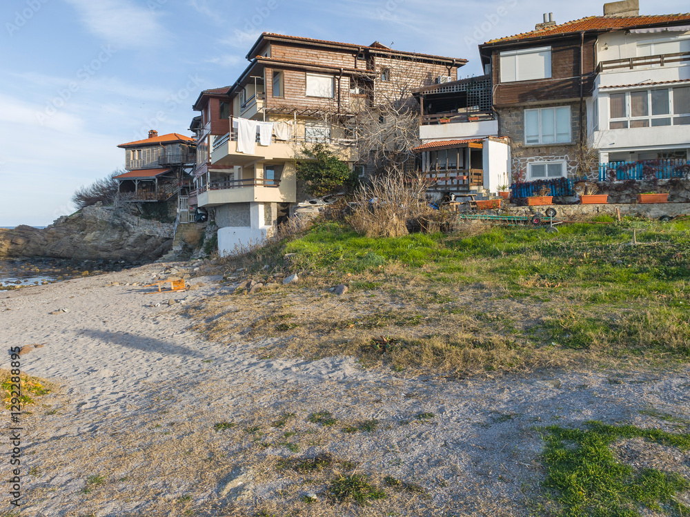 Street and houses at old town of Sozopol, Bulgaria Street and houses at old town of Sozopol, Bulgaria