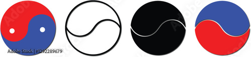 Yin and Yang symbol. Taegeuk Symbol set.