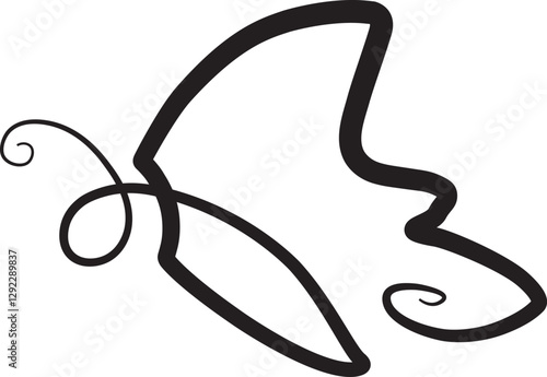 Vector design of curve in butterfly form