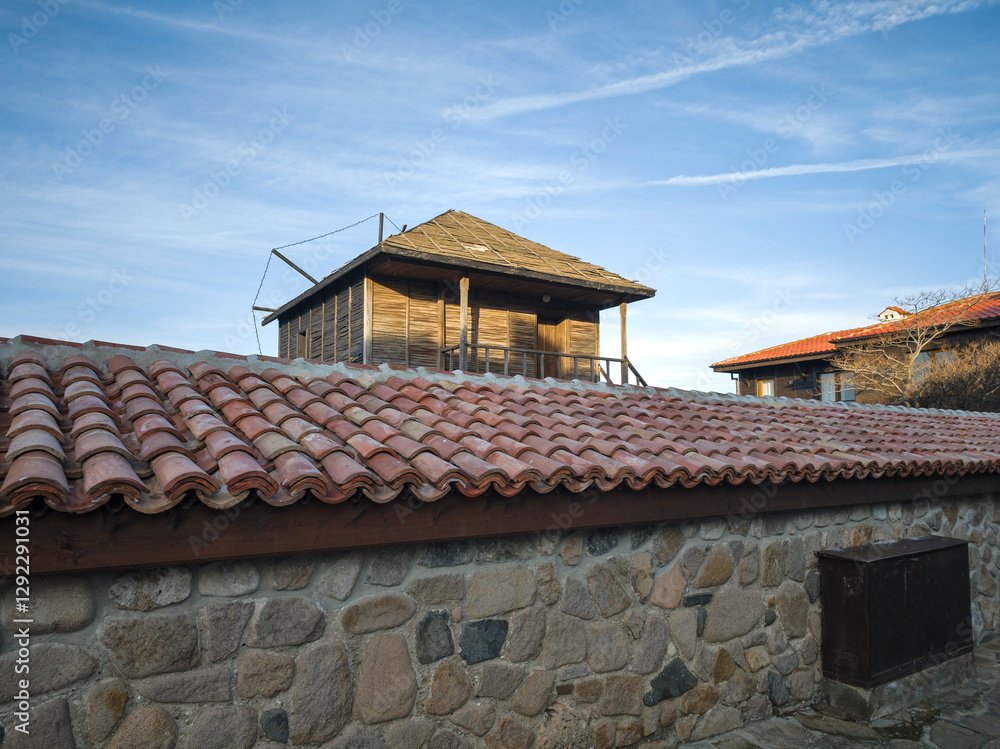 Street and houses at old town of Sozopol, Bulgaria