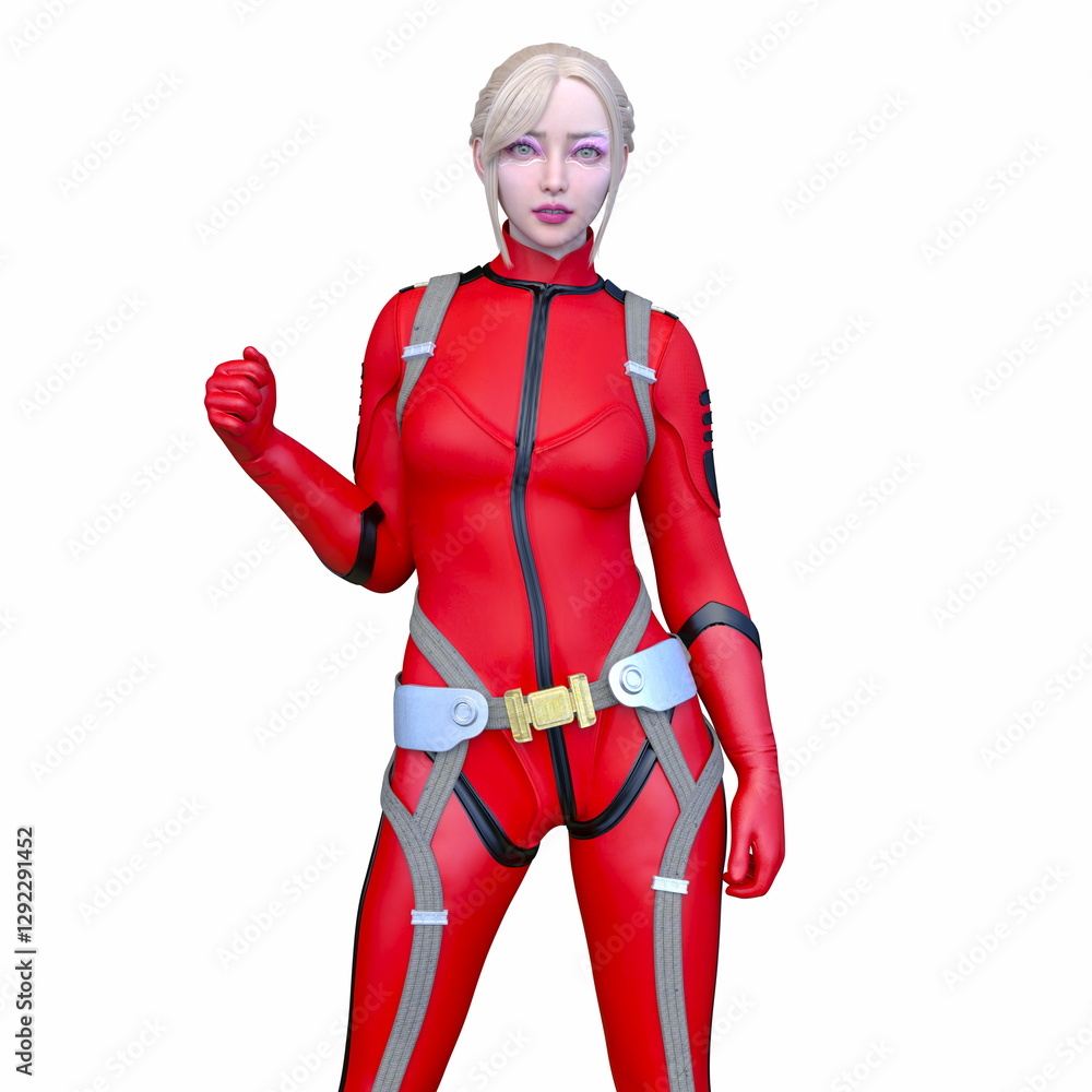 サイバーウーマン　3DCGレンダリング