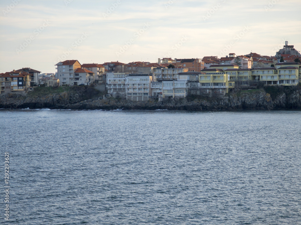 Obraz premium Street and houses at old town of Sozopol, Bulgaria