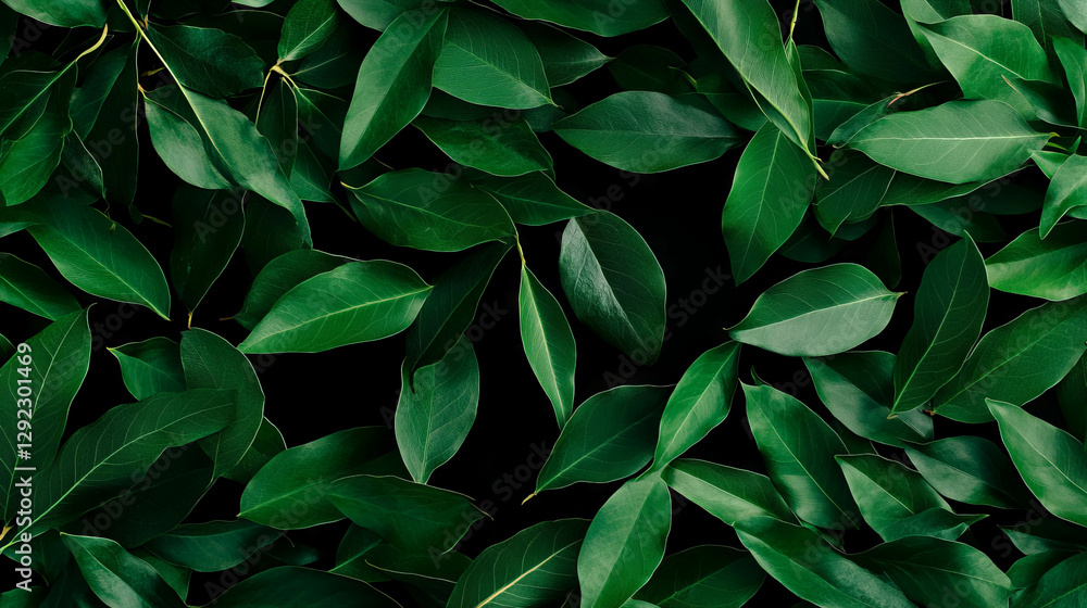 Lush green bay leaves falling pattern for nature and herbal design Lush green bay leaves falling pattern for nature and herbal design