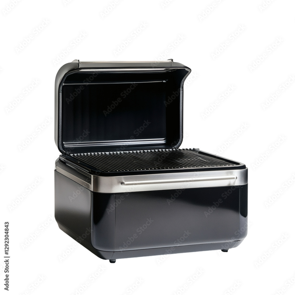 A Futuristic Electric Grill with Modern Features Isolated on Transparent Background A Futuristic Electric Grill with Modern Features Isolated on Transparent Background