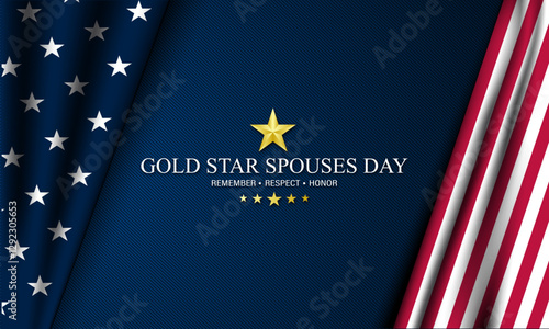 Happy Gold Star Spouses Day Design Background Illustration