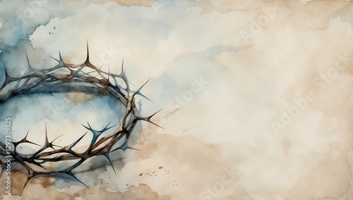 Crown of Thorns, Watercolor 