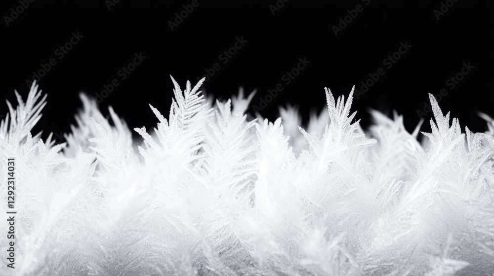 Fototapeta premium Frost covered spiderweb with icy textured details for winter themes and seasonal designs