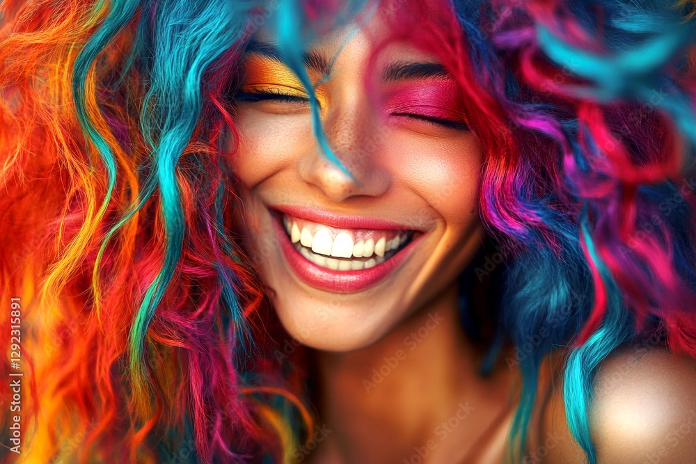 Gorgeous smiling mixed-race girl - for ads, banner and online networks networks use. Commercial digital ads conceptual art. Long hairdo - multicolored hair. African model portraits. Gorgeous smiling mixed-race girl - for ads, banner and online networks networks use. Commercial digital ads conceptual art. Long hairdo - multicolored hair. African model portraits.