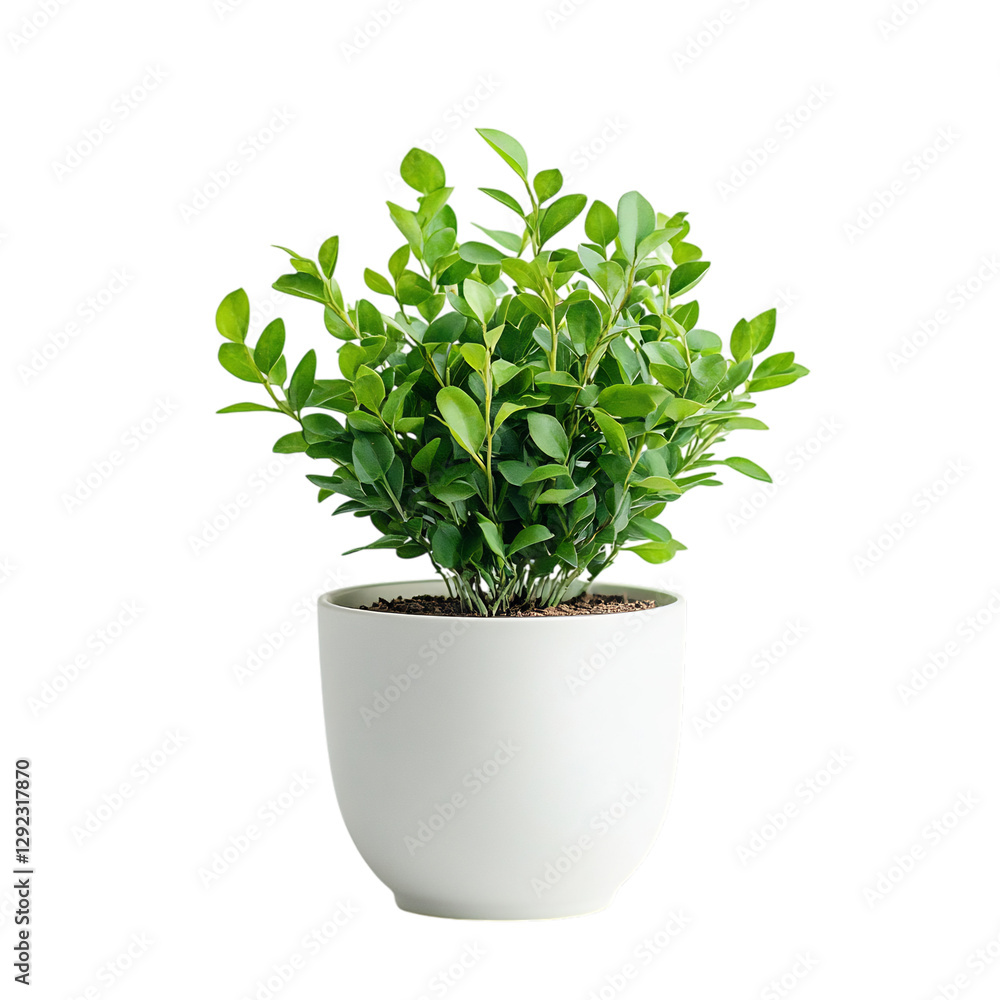 A Soft Green Plant in a Ceramic Pot Isolated on Transparent Background A Soft Green Plant in a Ceramic Pot Isolated on Transparent Background