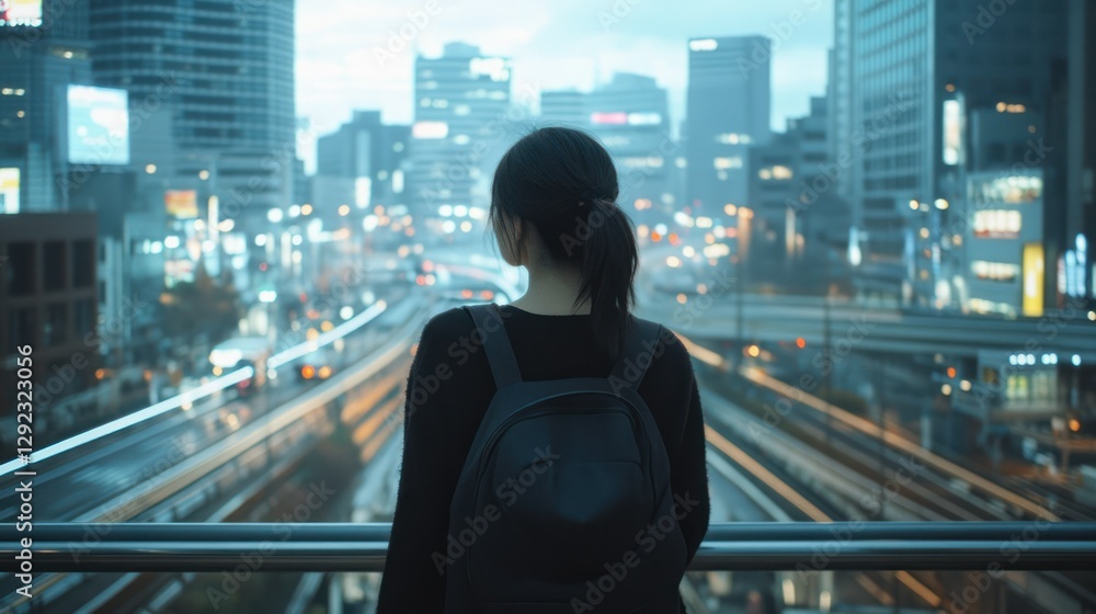 Woman Cityscape Dawn Contemplation Travel Woman Cityscape Dawn Contemplation Travel