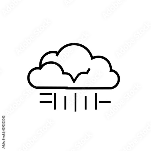 Minimalist rainy cloud graphic depicting raining conditions.