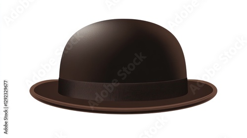 Obraz na płótnie Brown bowler hat, isolated, white background