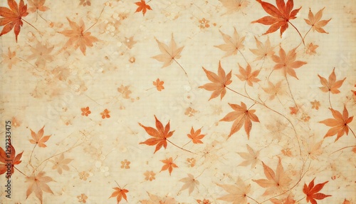 和紙 紅葉 背景 テクスチャ 秋 風合い