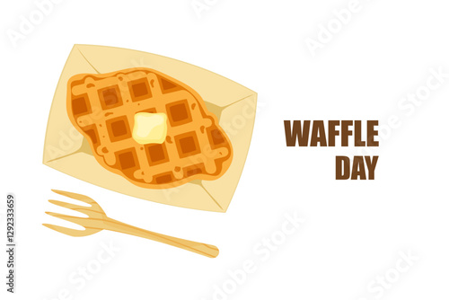 Food vector illustration. Bakery. Crispy waffles, handmade bread. Cooking. Sweet products. Sweet products. Food menu. Blank isolated on white background. For posters, signs, cards, and advertisements
