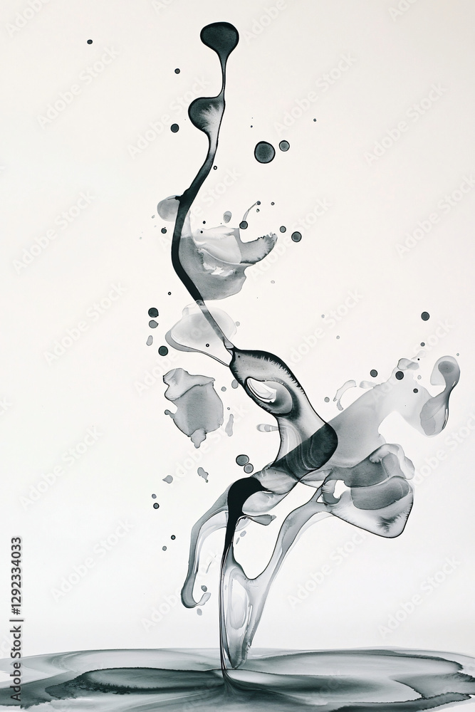 Fototapeta premium misty gray watercolor splash, delicate spray pattern