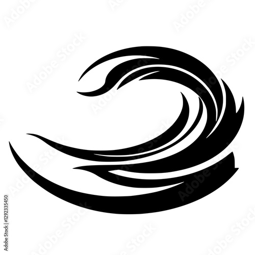 The Wave: A minimalistic abstract representation of a curling wave.