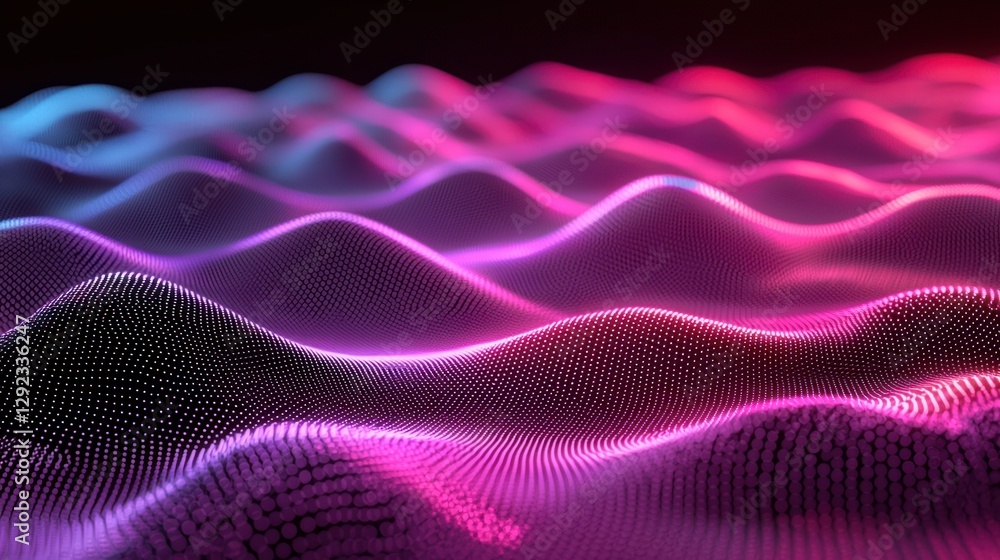 Colorful Waves of Light in Abstract Digital Landscape Design Colorful Waves of Light in Abstract Digital Landscape Design