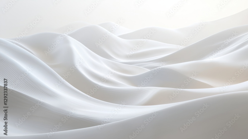 Obraz premium Gentle Flowing White Fabric Drapery on Soft Background