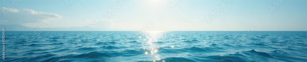 Obraz premium Vast tranquil ocean, minimalist low angle perspective , minimal, simple, space