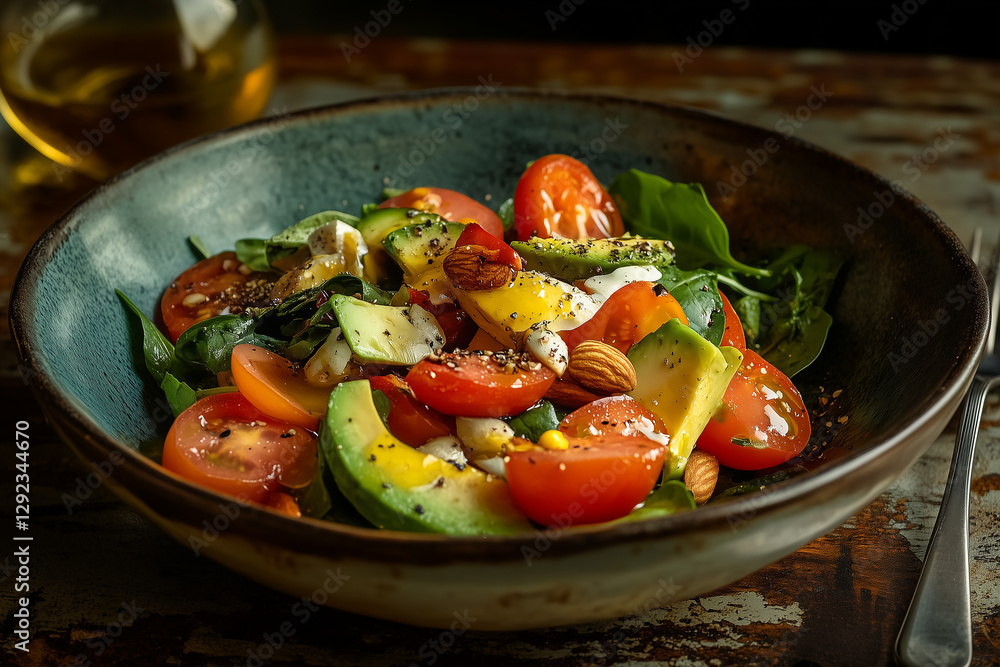 macro shot of a colorful salad bowl macro shot of a colorful salad bowl