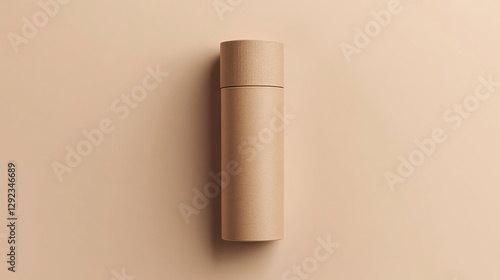 Wallpaper Mural A minimalist, cylindrical container in a soft beige color, set against a matching background, emphasizing simplicity and elegance. Torontodigital.ca