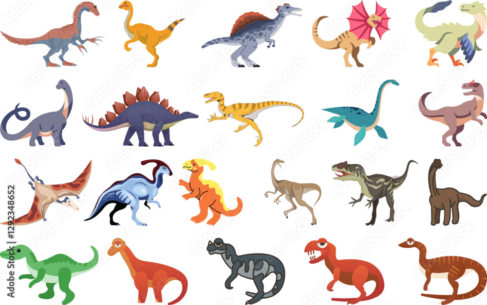 A collection of dinosaurs including A collection of dinosaurs including