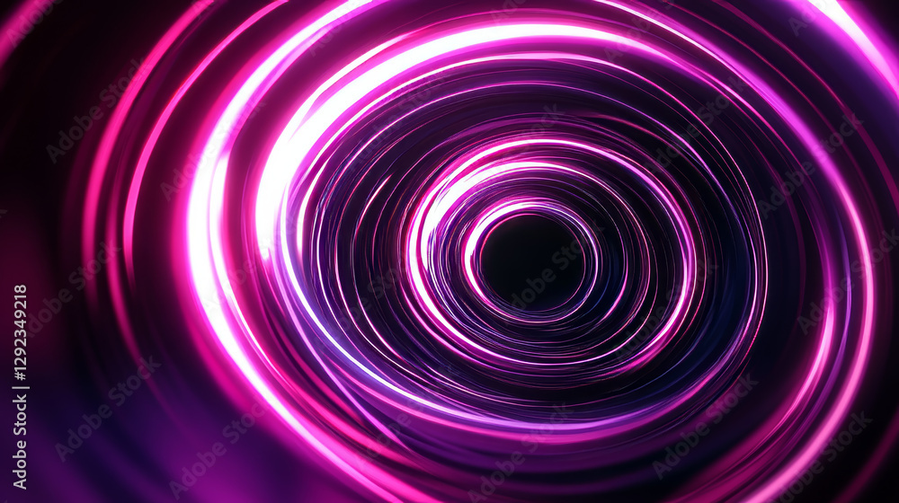 Fast light motion speed effect. Vector realistic illustration of abstract neon pink, purple rays, circular centric motion on black background, space travel route perspective, explosion energy warp Fast light motion speed effect. Vector realistic illustration of abstract neon pink, purple rays, circular centric motion on black background, space travel route perspective, explosion energy warp