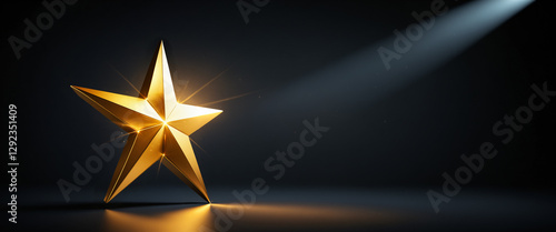 golden star with radiant gl...