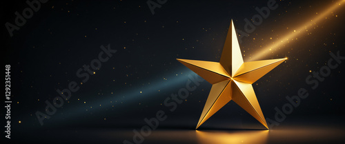 golden star with radiant gl...