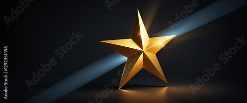 golden star with radiant gl...