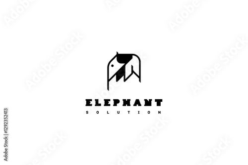 Template logo design solution with simple elephant image