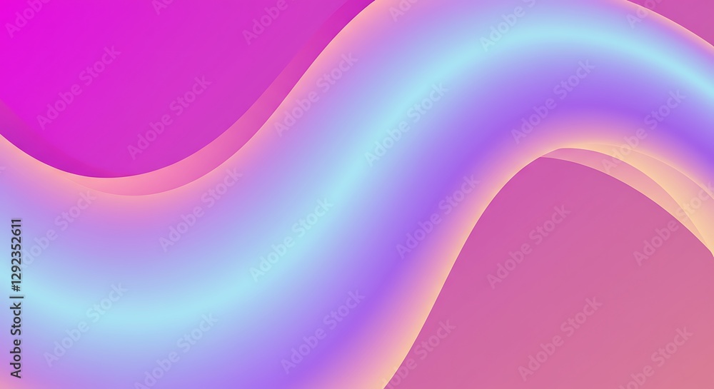 Fototapeta premium Abstract Fluid Forms: Iridescent Pastel Waves in a Dreamlike Design